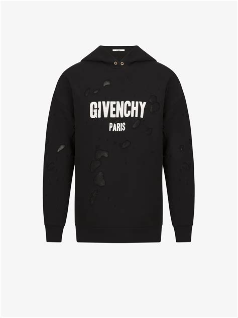 givenchy paris destroyed sweatshirt red